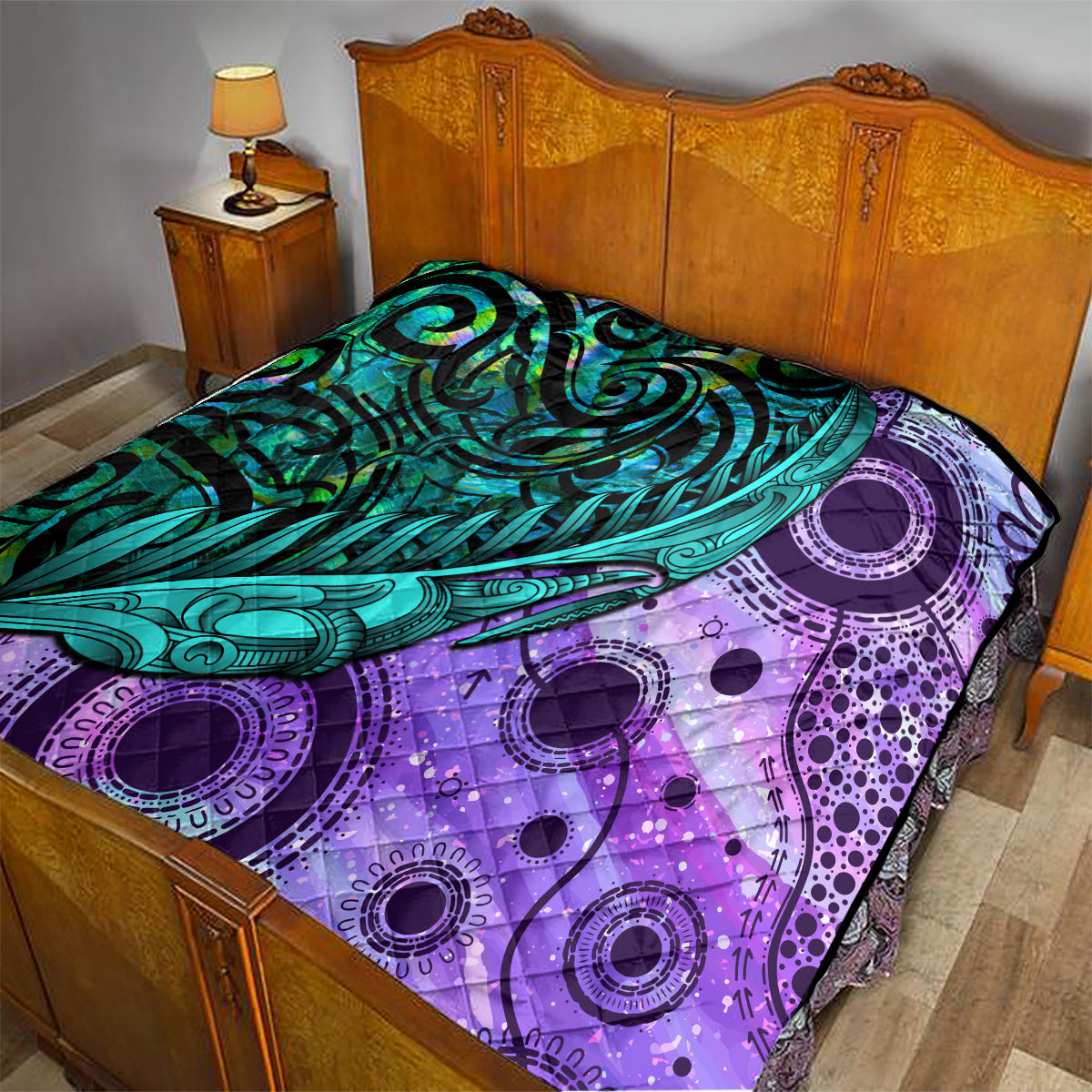 New Zealand Paua Shell With Australia Opal Unique Combine Quilt LT14 - Polynesian Pride