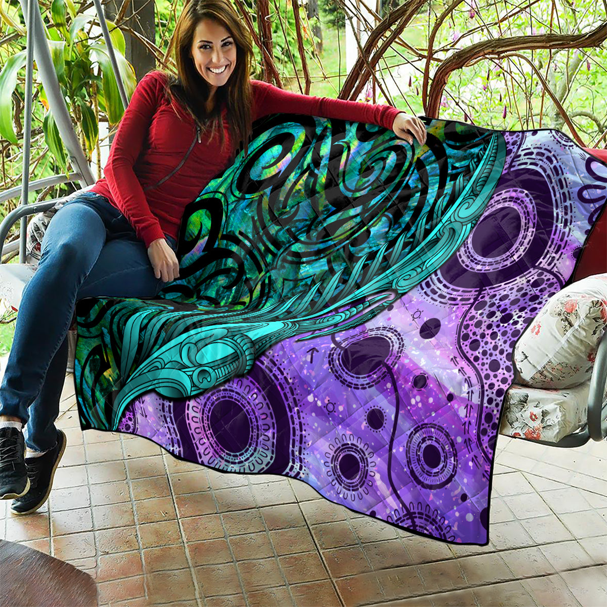 New Zealand Paua Shell With Australia Opal Unique Combine Quilt LT14 - Polynesian Pride