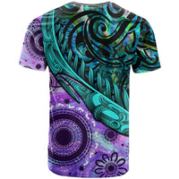 New Zealand Paua Shell With Australia Opal Unique Combine T Shirt LT14 - Polynesian Pride