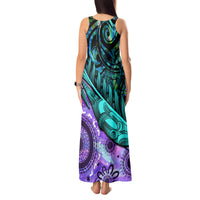 New Zealand Paua Shell With Australia Opal Unique Combine Tank Maxi Dress LT14 - Polynesian Pride