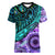 New Zealand Paua Shell With Australia Opal Unique Combine Women V Neck T Shirt LT14 Female Green - Polynesian Pride