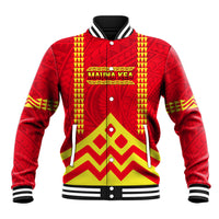 Hawaii Mauna Kea Baseball Jacket Hawaiian Kakau Tribal Pattern LT14 Unisex Red - Polynesian Pride