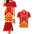 Hawaii Mauna Kea Couples Matching Mermaid Dress and Hawaiian Shirt Hawaiian Kakau Tribal Pattern LT14 Red - Polynesian Pride