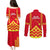 Hawaii Mauna Kea Couples Matching Puletasi and Long Sleeve Button Shirt Hawaiian Kakau Tribal Pattern LT14 - Polynesian Pride