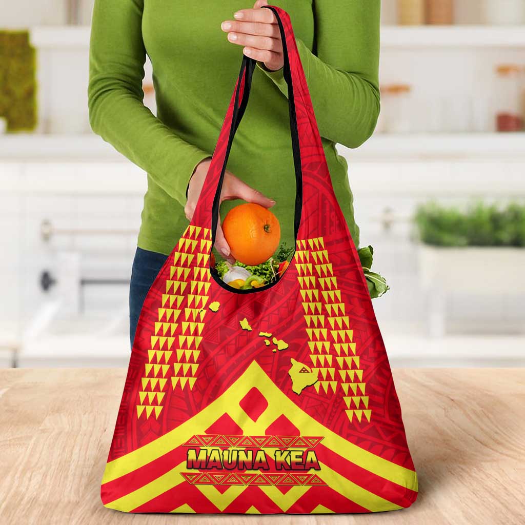 Hawaii Mauna Kea Grocery Bag Hawaiian Kakau Tribal Pattern