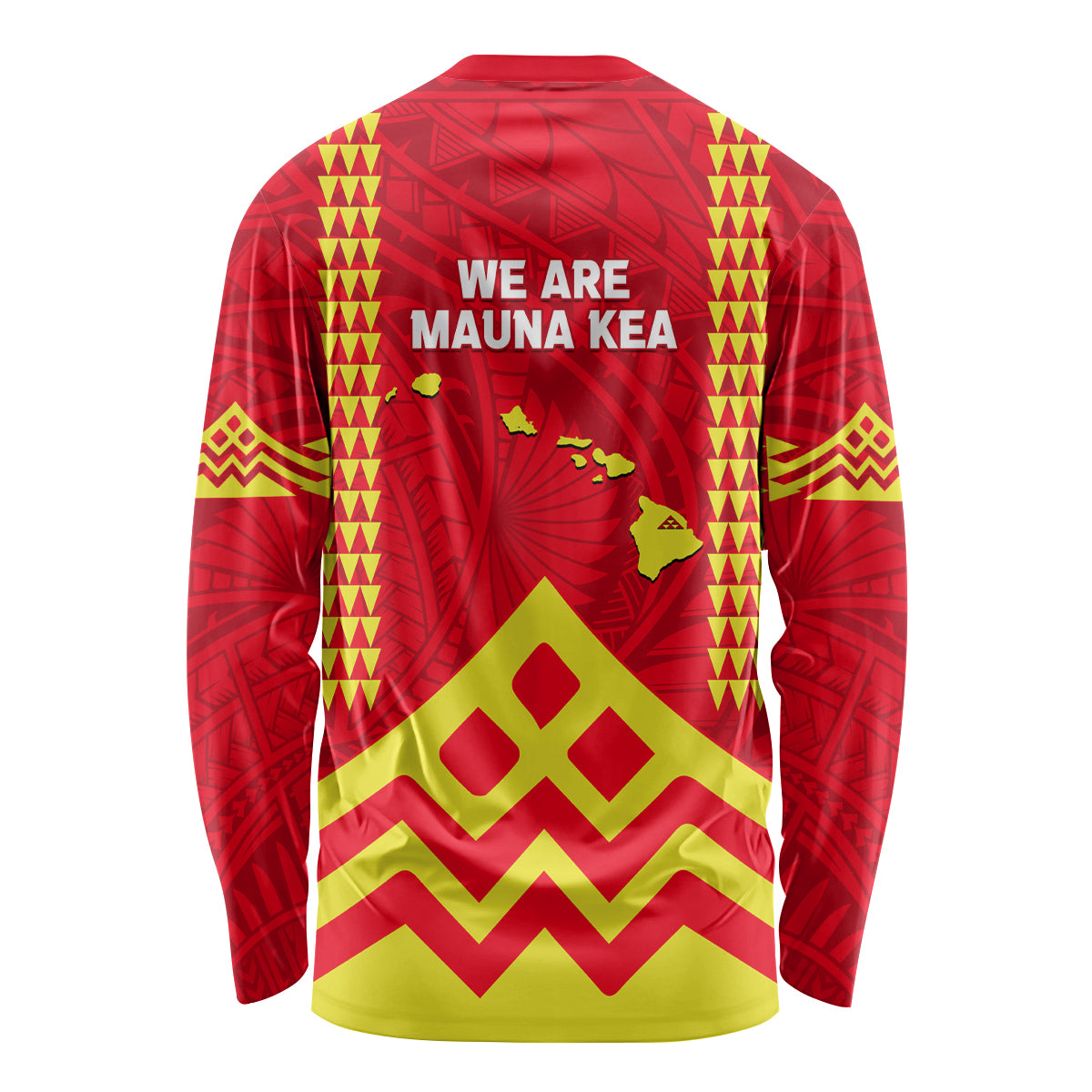 Hawaii Mauna Kea Long Sleeve Shirt Hawaiian Kakau Tribal Pattern LT14 - Polynesian Pride