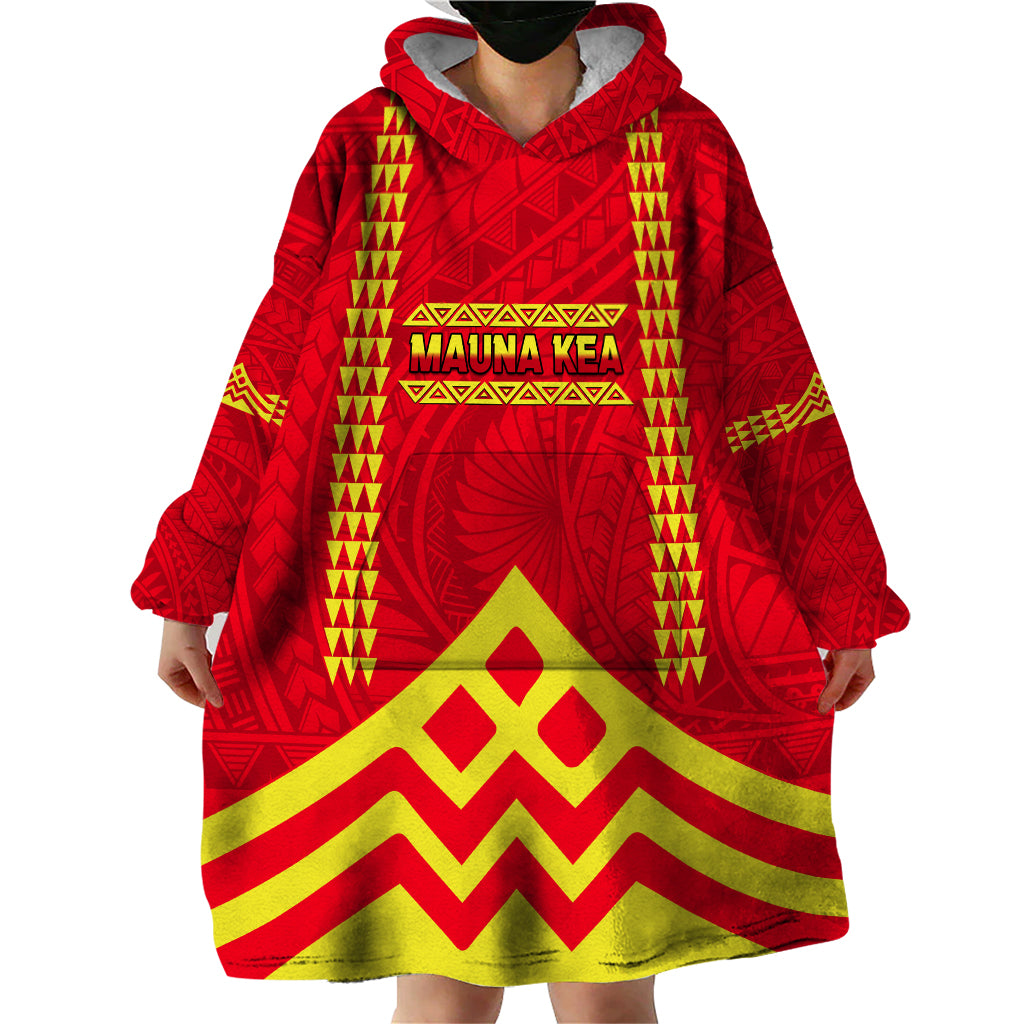 Hawaii Mauna Kea Wearable Blanket Hoodie Hawaiian Kakau Tribal Pattern LT14 - Polynesian Pride