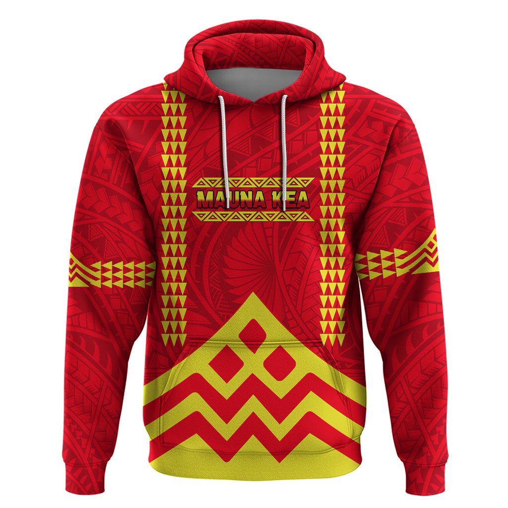 Hawaii Mauna Kea Zip Hoodie Hawaiian Kakau Tribal Pattern LT14 Pullover Hoodie Red - Polynesian Pride