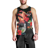 Hawaii Mauna Kea Men Tank Top White Mountain With Nene Tropical Vibes LT14 - Polynesian Pride