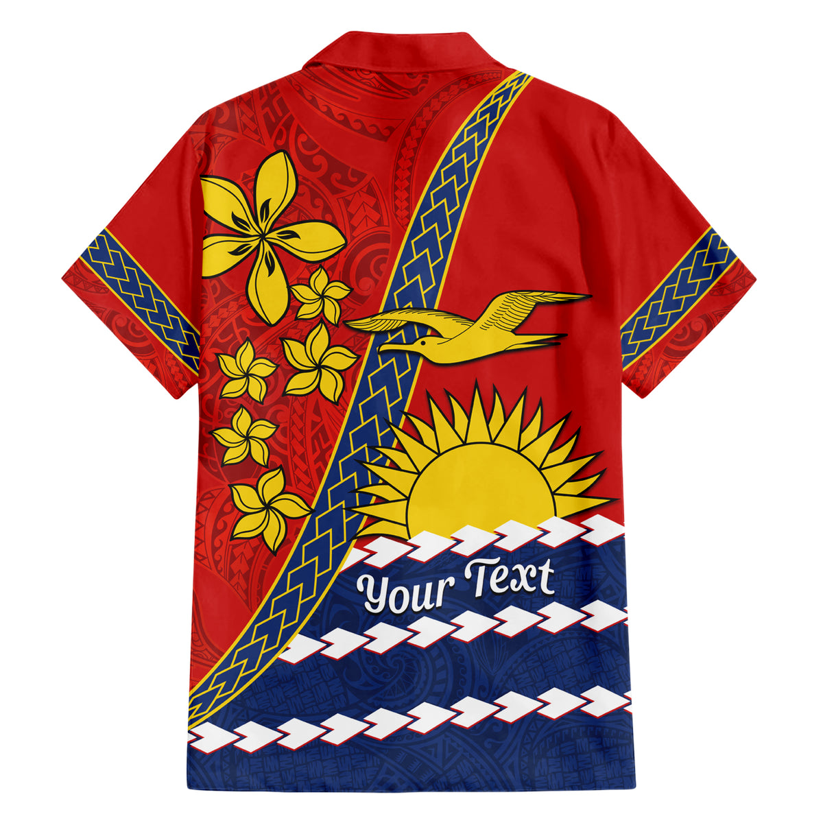 Personalised Mauri Kiribati Family Matching Short Sleeve Bodycon Dress and Hawaiian Shirt Polynesian Ribaberiki Flag Style Mix Plumeria LT14 - Polynesian Pride