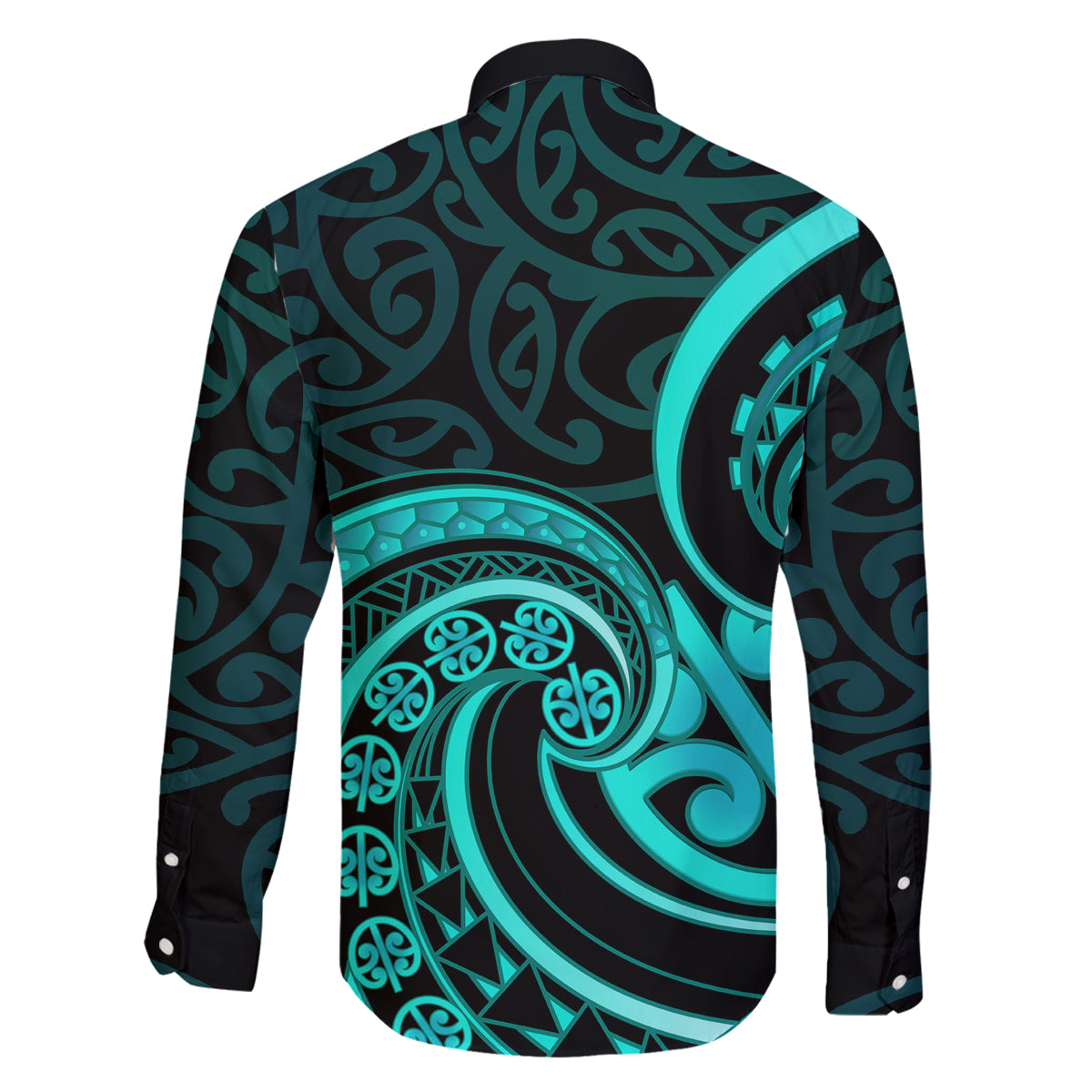 Turquoise New Zealand Mangopare Family Matching Mermaid Dress and Hawaiian Shirt Aotearoa Maori Koru Style LT14 - Polynesian Pride