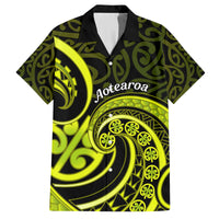 Lime Green New Zealand Mangopare Family Matching Puletasi and Hawaiian Shirt Aotearoa Maori Koru Style LT14 Dad's Shirt - Short Sleeve Lime Green - Polynesian Pride