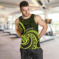 Lime Green New Zealand Mangopare Men Tank Top Aotearoa Maori Koru Style LT14 Lime Green - Polynesian Pride