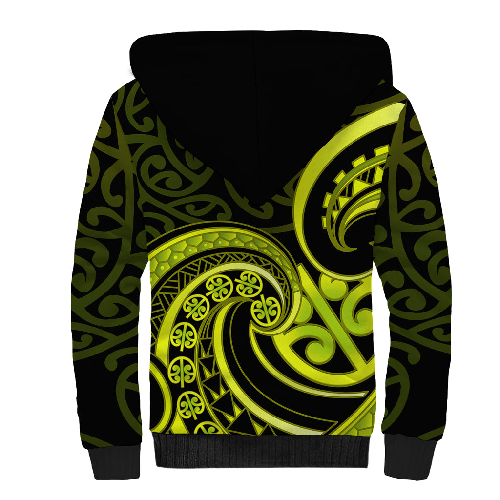 Lime Green New Zealand Mangopare Sherpa Hoodie Aotearoa Maori Koru Style LT14 - Polynesian Pride