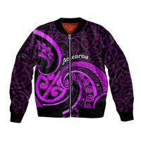 Purple Aotearoa Mangopare Bomber Jacket NZ Maori Koru Style LT14 Unisex Purple - Polynesian Pride
