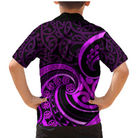 Purple Aotearoa Mangopare Family Matching Mermaid Dress and Hawaiian Shirt NZ Maori Koru Style LT14 - Polynesian Pride