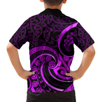 Purple Aotearoa Mangopare Family Matching Puletasi and Hawaiian Shirt NZ Maori Koru Style LT14 - Polynesian Pride
