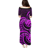 Purple Aotearoa Mangopare Family Matching Puletasi and Hawaiian Shirt NZ Maori Koru Style LT14 - Polynesian Pride
