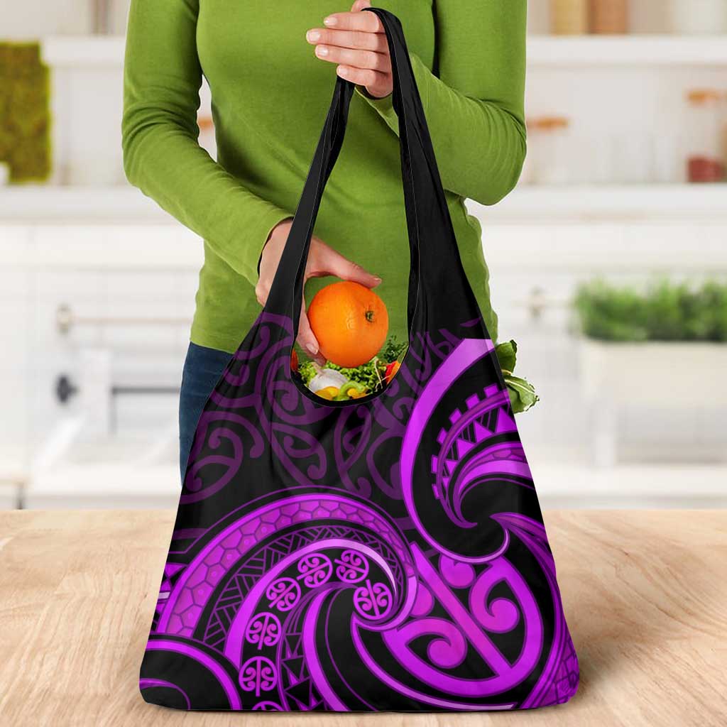 Purple Aotearoa Mangopare Grocery Bag NZ Maori Koru Style LT14 - Polynesian Pride