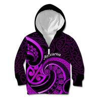Purple Aotearoa Mangopare Kid Hoodie NZ Maori Koru Style LT14 Zip Hoodie Purple - Polynesian Pride