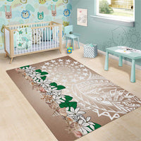 Cook Islands Tiare Maori With Conch Shell Area Rug 2025 Pasifika Polynesian Tattoo