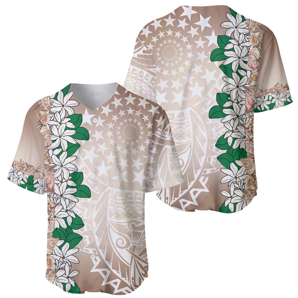 Cook Islands Tiare Maori With Conch Shell Baseball Jersey 2025 Pasifika Polynesian Tattoo