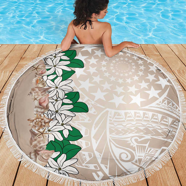 Cook Islands Tiare Maori With Conch Shell Beach Blanket 2025 Pasifika ...