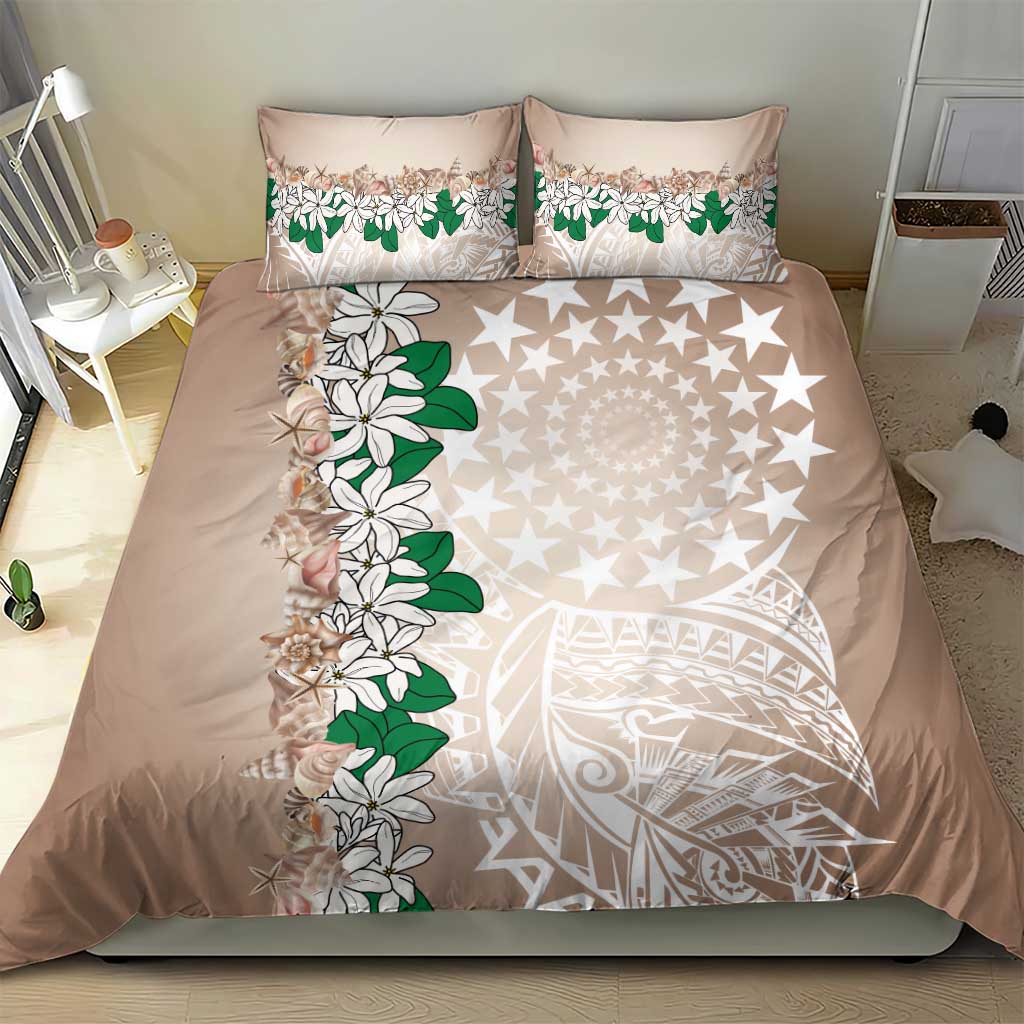 Cook Islands Tiare Maori With Conch Shell Bedding Set 2025 Pasifika Polynesian Tattoo LT14 - Polynesian Pride