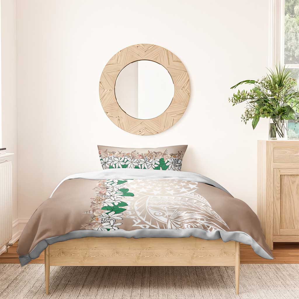Cook Islands Tiare Maori With Conch Shell Bedding Set 2025 Pasifika Polynesian Tattoo LT14 - Polynesian Pride