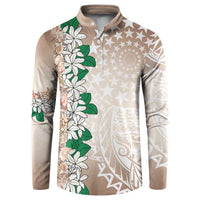 Cook Islands Tiare Maori With Conch Shell Button Sweatshirt 2025 Pasifika Polynesian Tattoo