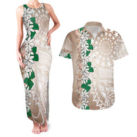 Cook Islands Tiare Maori With Conch Shell Couples Matching Tank Maxi Dress and Hawaiian Shirt 2025 Pasifika Polynesian Tattoo