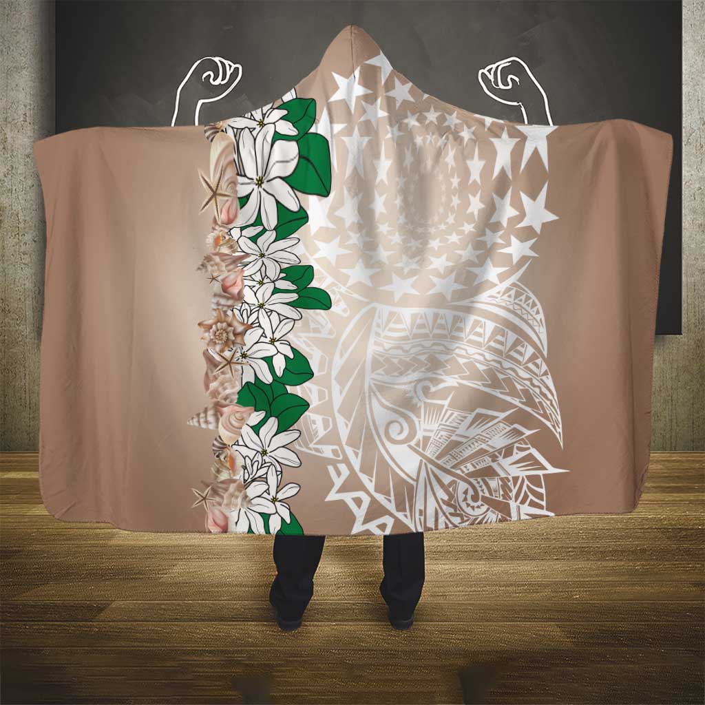 Cook Islands Tiare Maori With Conch Shell Hooded Blanket 2025 Pasifika Polynesian Tattoo