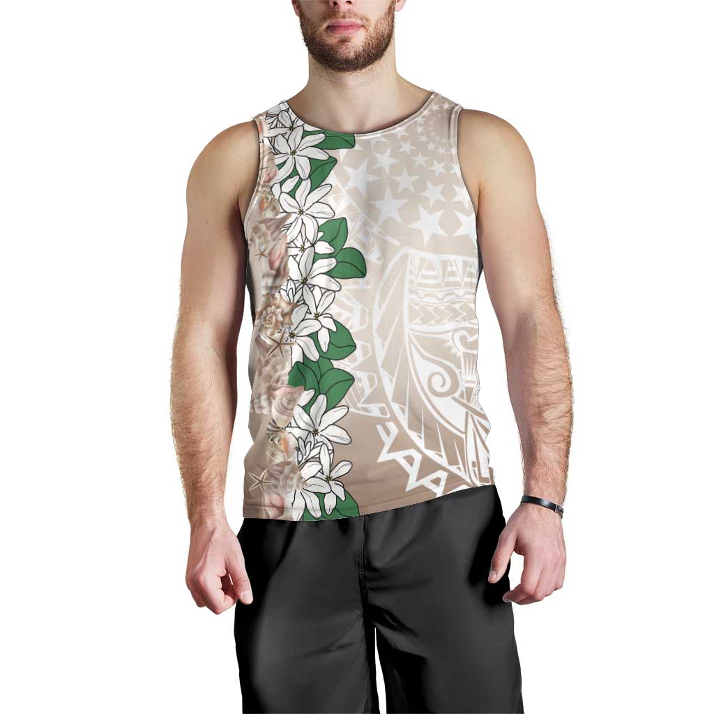 Cook Islands Tiare Maori With Conch Shell Men Tank Top 2025 Pasifika Polynesian Tattoo