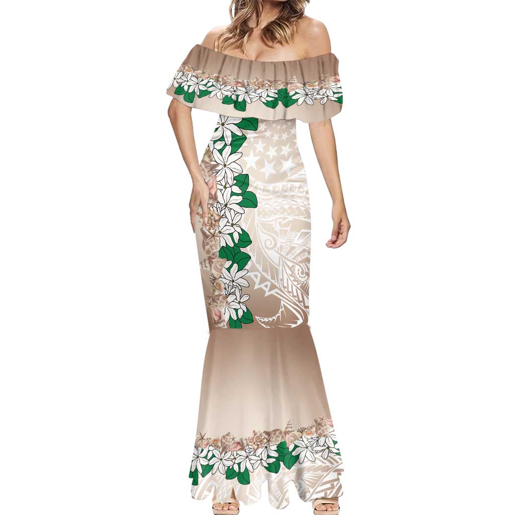 Cook Islands Tiare Maori With Conch Shell Mermaid Dress 2025 Pasifika Polynesian Tattoo