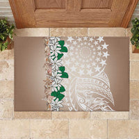 Cook Islands Tiare Maori With Conch Shell Rubber Doormat 2025 Pasifika Polynesian Tattoo