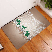 Cook Islands Tiare Maori With Conch Shell Rubber Doormat 2025 Pasifika Polynesian Tattoo