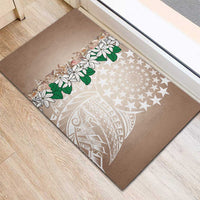 Cook Islands Tiare Maori With Conch Shell Rubber Doormat 2025 Pasifika Polynesian Tattoo