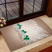 Cook Islands Tiare Maori With Conch Shell Rubber Doormat 2025 Pasifika Polynesian Tattoo