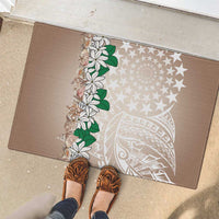 Cook Islands Tiare Maori With Conch Shell Rubber Doormat 2025 Pasifika Polynesian Tattoo