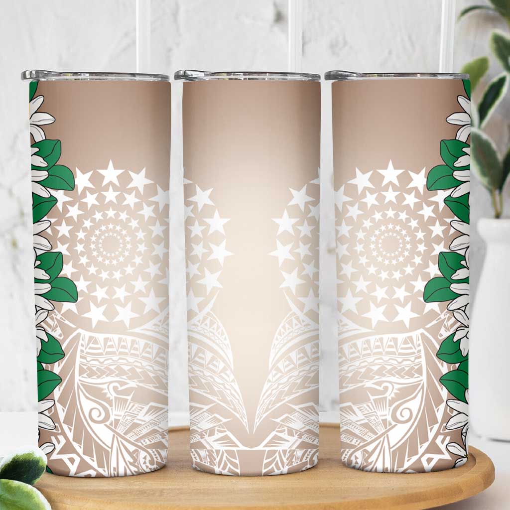 Cook Islands Tiare Maori With Conch Shell Skinny Tumbler 2025 Pasifika Polynesian Tattoo