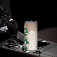 Cook Islands Tiare Maori With Conch Shell Skinny Tumbler 2025 Pasifika Polynesian Tattoo