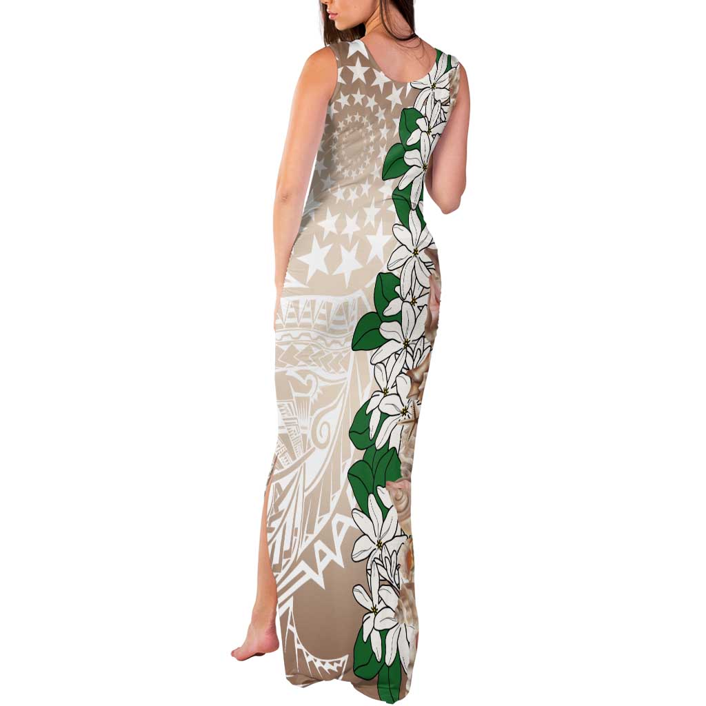 Cook Islands Tiare Maori With Conch Shell Tank Maxi Dress 2025 Pasifika Polynesian Tattoo