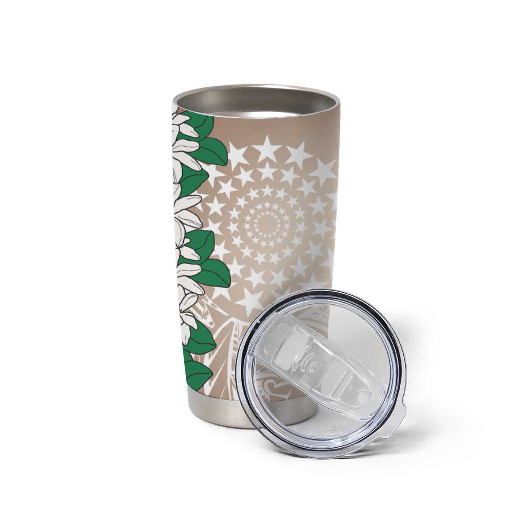 Cook Islands Tiare Maori With Conch Shell Tumbler Cup 2025 Pasifika Polynesian Tattoo