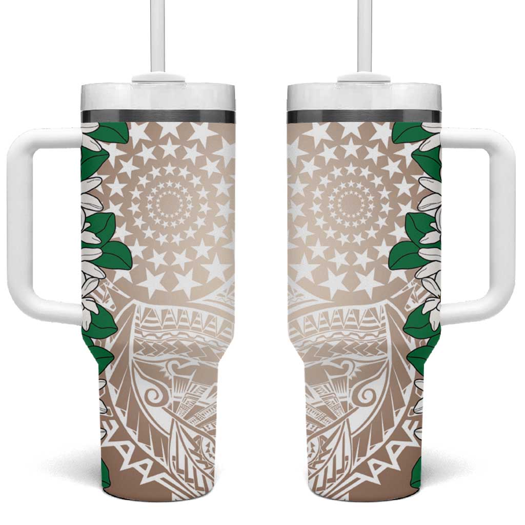 Cook Islands Tiare Maori With Conch Shell Tumbler With Handle 2025 Pasifika Polynesian Tattoo