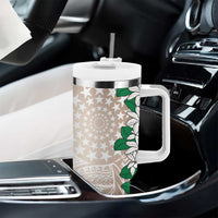 Cook Islands Tiare Maori With Conch Shell Tumbler With Handle 2025 Pasifika Polynesian Tattoo