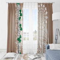 Cook Islands Tiare Maori With Conch Shell Window Curtain 2025 Pasifika Polynesian Tattoo