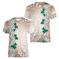 Cook Islands Tiare Maori With Conch Shell Women V-Neck T-Shirt 2025 Pasifika Polynesian Tattoo