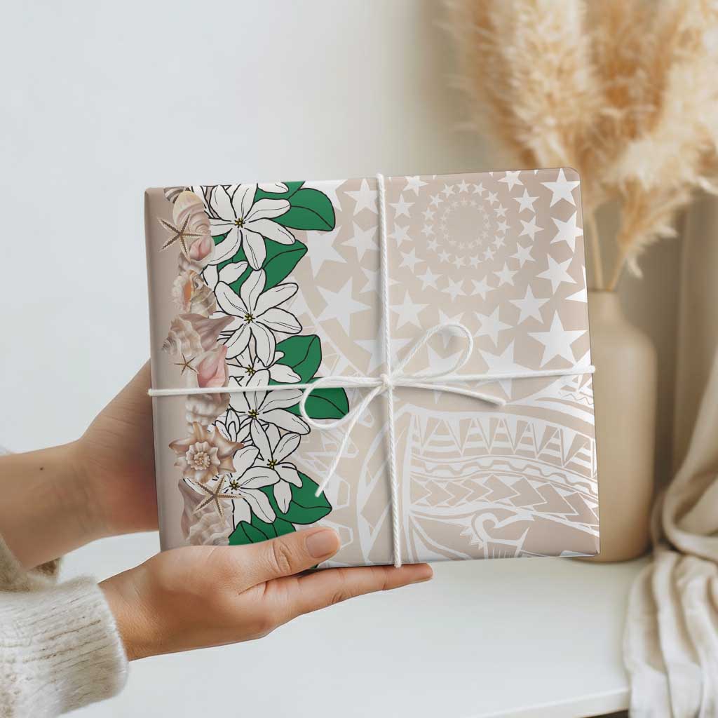 Cook Islands Tiare Maori With Conch Shell Wrapping Paper 2025 Pasifika Polynesian Tattoo - Polynesian Pride