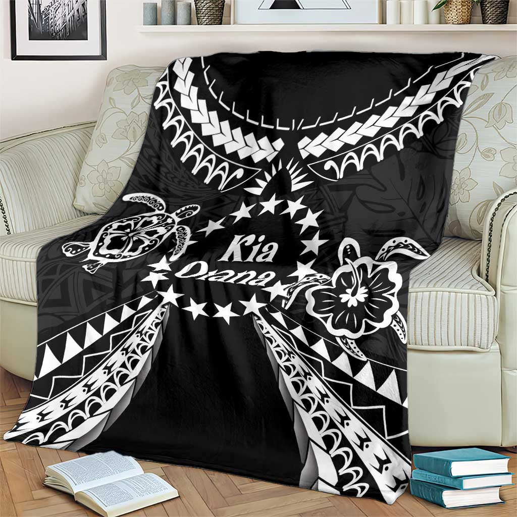 Kia Orana Cook Islands Blanket 2025 Pasifika Polynesian Turtle Black Color