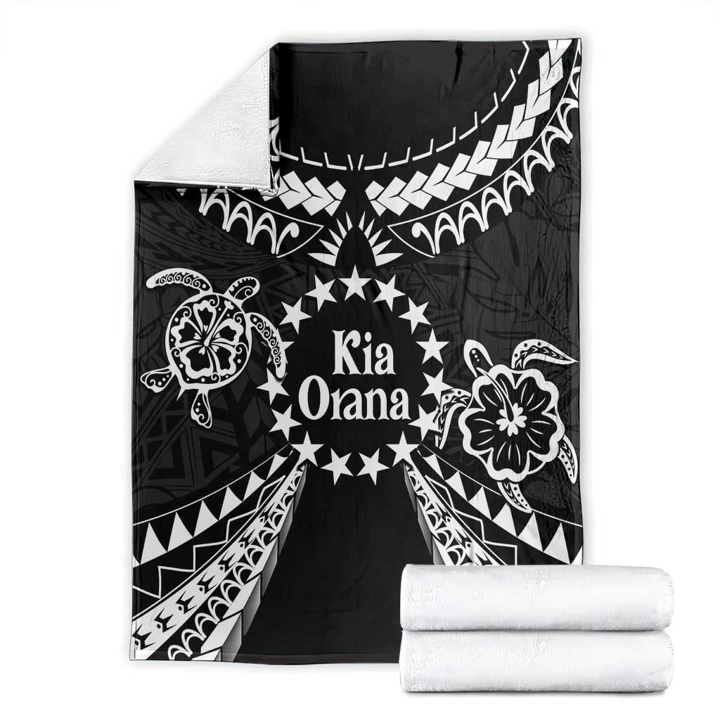 Kia Orana Cook Islands Blanket 2025 Pasifika Polynesian Turtle Black Color